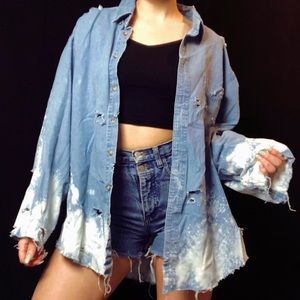 ♻️ upcycled oversized denim button up